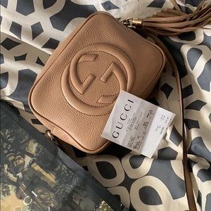 Authentic gucci soho disco rose tan with receipt